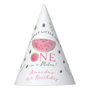 Chapeaux De Fètes One in a Melon Cute Watermelon Girl 1er anniversai
