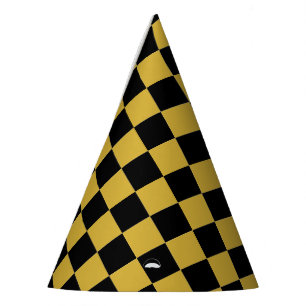 Chapeaux De Fètes Or doré avec motif carré noir