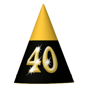 Chapeaux De Fètes or noir de quarantième quarantième anniversaire