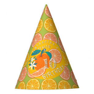 Chapeaux De Fètes Orange Fruit Anniversaire Vert