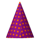 Chapeaux De Fètes Orange On Purple Pois Design Motif (Dos)