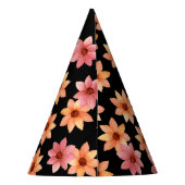 Chapeaux De Fètes Orange rouge automne Fleur noir Anniversaire (Dos)