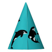 Chapeaux De Fètes Orcas Killer Whales Turquoise Blue Anniversaire (Dos)