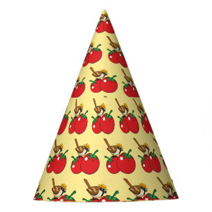 Chapeaux De Fètes Organic lover Sparrow Eating Red Tomato