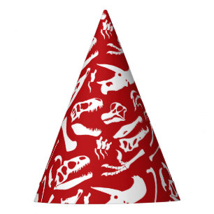 Chapeaux De Fètes Os de dinosaure (rouges)