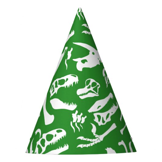 Chapeaux De Fètes Os de dinosaure (vert) (Devant)