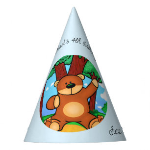 Chapeaux De Fètes Ours dans une prairie d'anniversaire