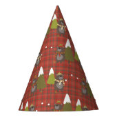 Chapeaux De Fètes Ours d'hiver Blanc Noël Rouge Buffle Plaid (Devant)