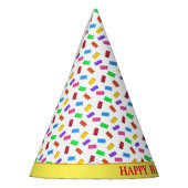 Chapeaux De Fètes Ours doux multicolores sur blanc (Gauche)