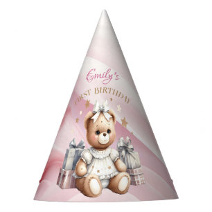 Chapeaux De Fètes Ours en peluche mignonne avec ballons et cadeaux