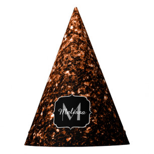 Chapeaux De Fètes Paillettes de faux cuivre brun bronze Monogramme s