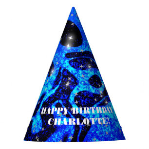 Chapeaux De Fètes Paillettes scintillantes bleu cosmique et vibrant