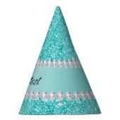Chapeaux De Fètes Paillettes turquoises et diamants de Faux (Droite)