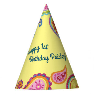 Chapeaux De Fètes Paisley Cute Coloré 1er anniversaire fête