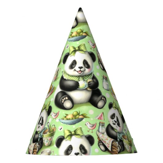 Chapeaux De Fètes Panda bébé mignonne vintage (Devant)