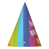 Chapeaux De Fètes Papier à bandes de couleur arc-en-ciel (Gauche)