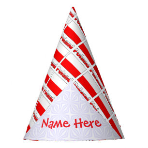 Chapeaux De Fètes Papier Carrelé Drapeau Pologne Nom Rouge Personnal
