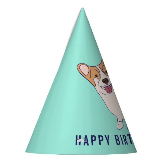 Chapeaux De Fètes Papier Corgi Chien Personnalisé (Gauche)