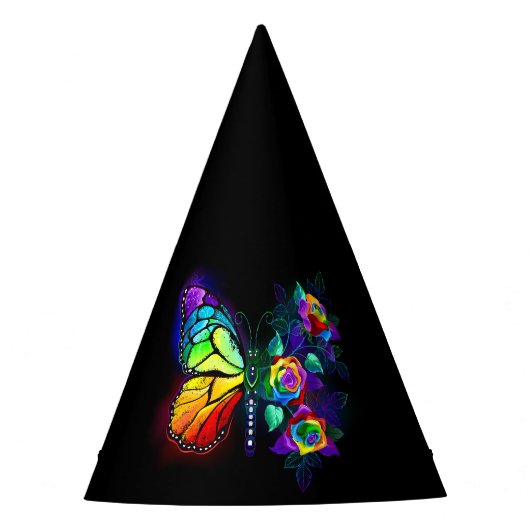 Chapeaux De Fètes Papillon arc-en-ciel (Devant)