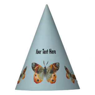 Chapeaux De Fètes Papillons Monarque bleu orange sur bleu clair