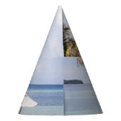 Chapeaux De Fètes Parapluies tropicales : blanc, palmier. (Dos)