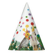 Chapeaux De Fètes Parrots & Confetti Tropicaux Un Mignonne Feu Anniv (Gauche)