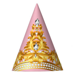 Chapeaux De Fètes Partie de couronne d'or Casquette-Rose