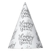 Chapeaux De Fètes Parties scintillant Argent Texte Motif Bonne année (Devant)