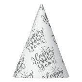 Chapeaux De Fètes Parties scintillant Argent Texte Motif Bonne année (Gauche)