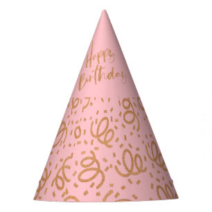 Chapeaux De Fètes Parties scintillant d'or Joyeux anniversaire