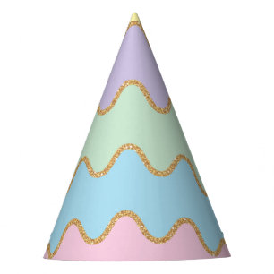 Chapeaux De Fètes Parties scintillant d'or Rainbow Wavy Motif Casque