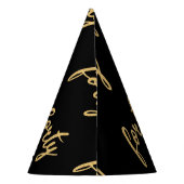 Chapeaux De Fètes Parties scintillant Gold Black "Quarante" 40 Anniv (Dos)