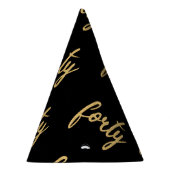 Chapeaux De Fètes Parties scintillant Gold Black "Quarante" 40 Anniv (Droite)