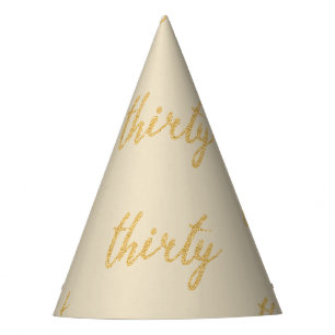 Chapeaux De Fètes Parties scintillant Gold "Trente" de fête d'anniv