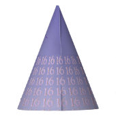 Chapeaux De Fètes Parties scintillant pourpre numéro 16, sucré 16 An (Dos)