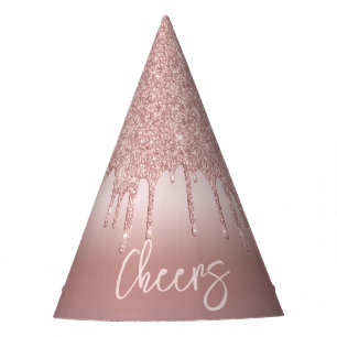 Chapeaux De Fètes Parties scintillant Rose d'or du réveillon du Nouv