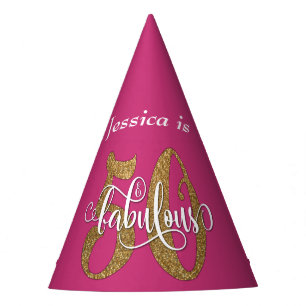 Chapeaux De Fètes Parties scintillantes 50 d'or et typographie