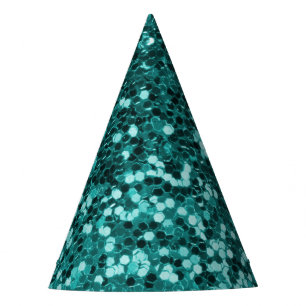 Chapeaux De Fètes Parties scintillantes turquoises chics de Faux