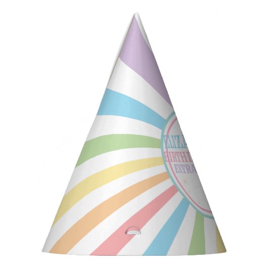 Chapeaux De Fètes Pastel Rainbow Circus Carnival Casquette d'anniver (Gauche)