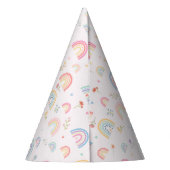 Chapeaux De Fètes Pastel Rainbows Girly Fleurs sauvages & Coeurs (Dos)