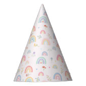 Chapeaux De Fètes Pastel Rainbows Girly Fleurs sauvages & Coeurs (Devant)
