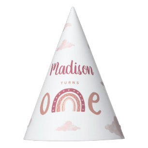 Chapeaux De Fètes Pastel Rose Arc En Ciel Votre Nom Tourne Un Annive