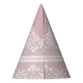 Chapeaux De Fètes Pastel rose blanc dentelle texture (Dos)
