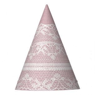 Chapeaux De Fètes Pastel rose blanc dentelle texture