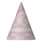Chapeaux De Fètes Pastel rose blanc dentelle texture (Gauche)