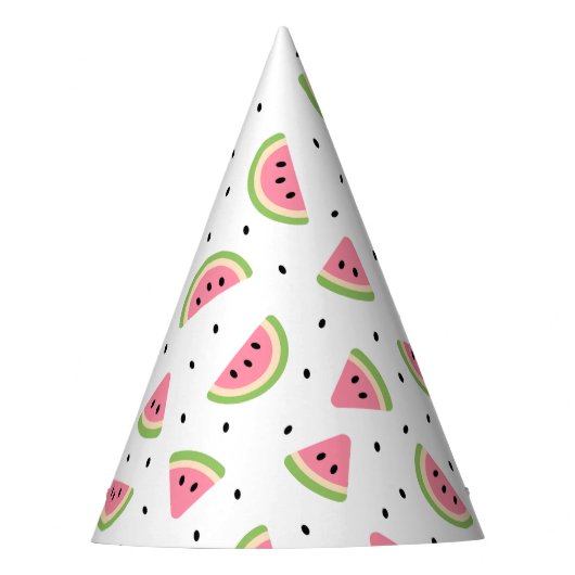 Chapeaux De Fètes Pastèque rose, Graines de pastèque, Motif d'été (Devant)
