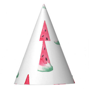 Chapeaux De Fètes pastèques aquarelles, motif d'été sans soudure.