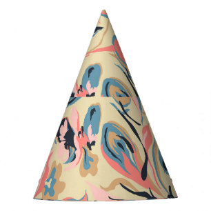 Chapeaux De Fètes patchwork Abstrait : crème fleurie géométrique.