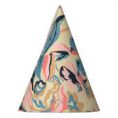Chapeaux De Fètes patchwork Abstrait : crème fleurie géométrique. (Gauche)