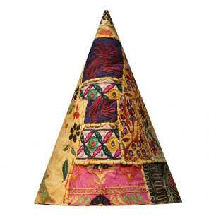 Chapeaux De Fètes Patchwork indien : Tissu du marché de Hampi.